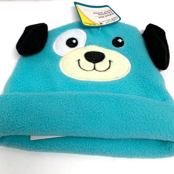 New Infant Baby One Size Cap Hat Beanie Blue Dog Puppy - Picture 1 of 3